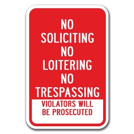 Signmission Safety Sign, 12 in Height, Aluminum, No Solicting - No S No A-1218 No Solicting - No S No